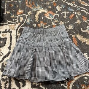 Hesperus Skirt Womens Small White Black Glen Plaid Dropwaist Pleated Dressy Chic
